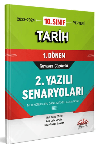 10. Sınıf Tarih 1. Dönem Ortak Sınavı 2. Yazılı Senaryoları Tamamı Çöz