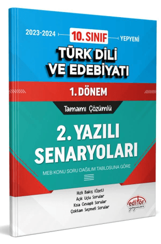 10. Sınıf Türk Dili ve Edebiyatı 1. Dönem Ortak Sınavı 2. Yazılı Senar