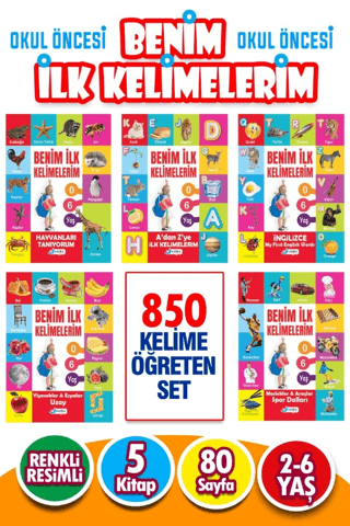 2-6 Yaş Benim İlk Kelimelerim Seti Etkinlikleri Seti - 5 Kitap Veysel 