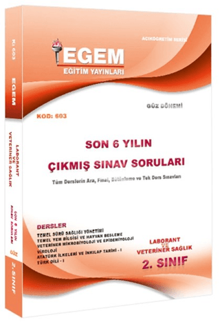 2. Sınıf Laborant ve Veteriner Sağlık (Güz Dönemi) Çıkmış Sınav Sorula