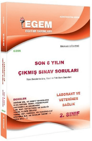 2. Sınıf Laborant ve Veteriner Sağlık Son 6 Yılın Çıkmış Sınav Sorular