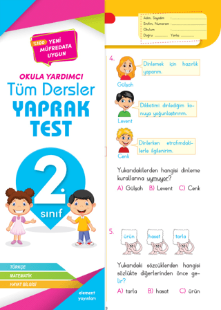 2. Sınıf Tüm Dersler Yaprak Test Kolektif