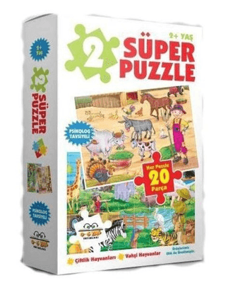 2 Süper Puzzle / Çiftlik Hayvanları - Vahşi Hayvanlar 2+ Yaş