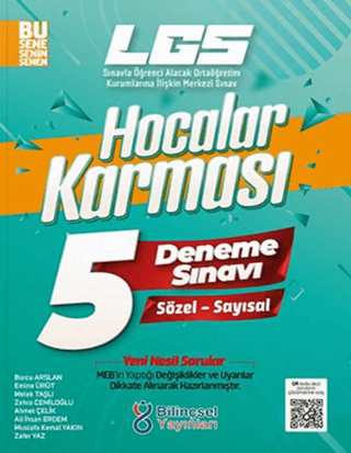 2022 LGS Hocalar Karması Sözel Sayısal 5 Deneme Sınavı Kolektif