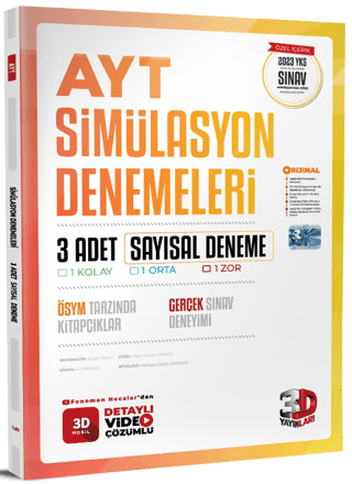 2023 AYT 3D Sayısal 3'lü Simülasyon Deneme Kolektif