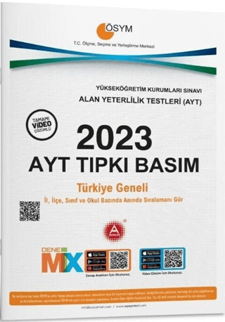 2023 AYT Tıpkı Basım Çıkmış Sorular Kolektif