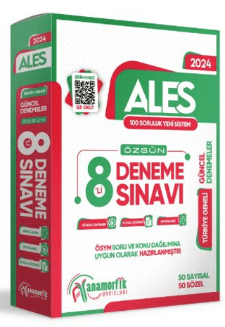 2024 ALES 8li Paket Deneme Sınavı Özgün Yeni Nesil Türkiye Geneli Kuru