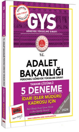 2025 Adalet Bakanlığı Tamamı Çözümlü İdari İşler Müdürü Kadrosu İçin 5