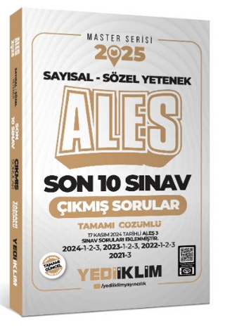 2025 ALES Master Serisi Sayısal - Sözel Yetenek Tamamı Çözümlü Son 10 