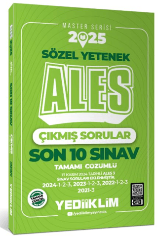 2025 ALES Master Serisi Sözel Yetenek Tamamı Çözümlü Son 10 Sınav Çıkm