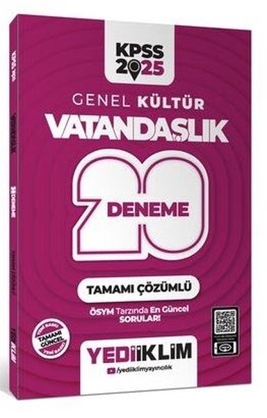 2025 KPSS Genel Kültür Vatandaşlık Tamamı Çözümlü 20 Deneme Kolektif