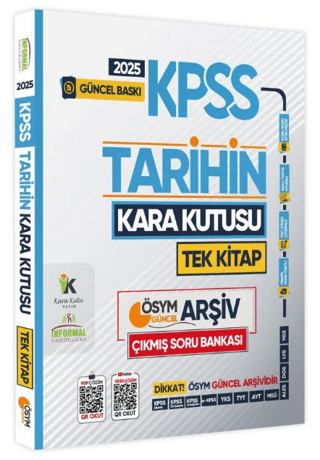 2025 KPSS Kara Kutu Tarih Tek Kİitap ÖSYM Arşiv Çıkmış Soru Bankası Ko