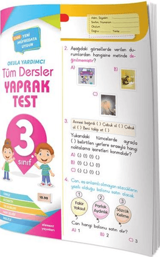 3. Sınıf Tüm Dersler Okula Yardımcı Yaprak Test Kolektif