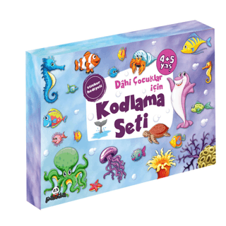 4-5 Yaş Dahi Çocuklar için Kodlama Seti - Sticker Hediyeli - 3 Kitap T