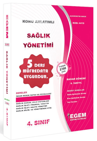 4. Sınıf Sağlık Yönetimi Konu Anlatımlı Soru Bankası Kolektif