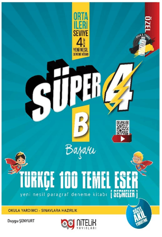 4. Sınıf Süper 4 Türkçe 100 Temel Eser B Yeni Nesil Paragraf Deneme Ki