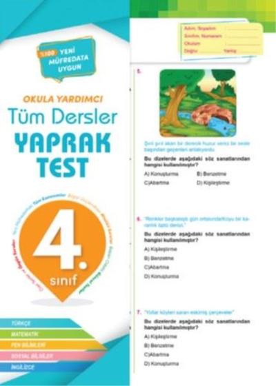 4.Sınıf Tüm Dersler Yaprak Test - Okula Yardımcı Kolektif