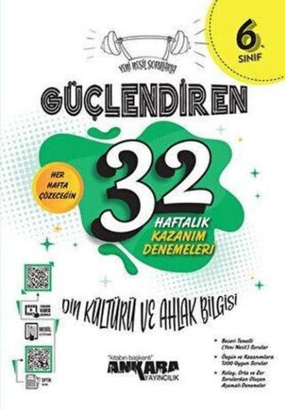 6. Sınıf Din Kültürü ve Ahlak Bilgisi Güçlendiren 32 Haftalık Kazanım 