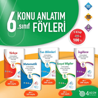 6. Sınıf Etkileşimli Konu Anlatım Föyleri Seti (5 Ders) /4 Adım Kolekt