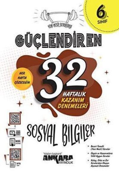 6. Sınıf Sosyal Bilgiler Güçlendiren 32 Haftalık Kazanım Denemeleri Ko