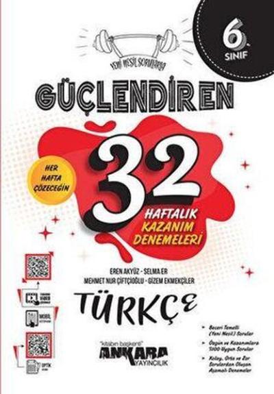 6. Sınıf Türkçe Güçlendiren 32 Haftalık Kazanım Denemeleri Ceren Akyüz