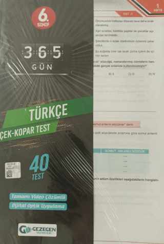 6.Sınıf Yeni Türkçe Çek Kopar Yaprak Test Kolektif