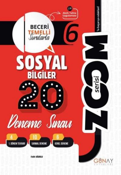 6. Sınıf Zoom Serisi Sosyal Bilgiler 20'Li Branş Denemeler Fatih Uğurl