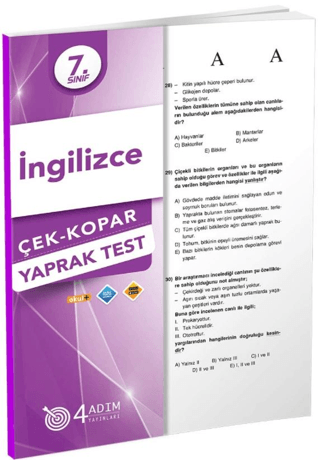 7. Sınıf İngilizce Çek Kopar Yaprak Test Kolektif