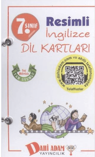 Dahi Adam 7. Sınıf Resimli İngilizce Dil Kartları %20 indirimli Komisy