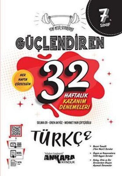 7. Sınıf Türkçe Güçlendiren 32 Haftalık Kazanım Denemeleri Kolektif