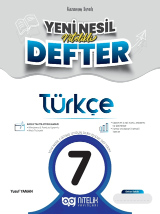 7. Sınıf Türkçe Yeni Nesil Nitelikli Defter Yusuf Yaman