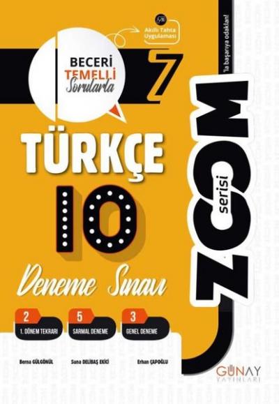 7. Sınıf Zoom Serisi 10lu Türkçe Denemeleri Berna Gülgönül