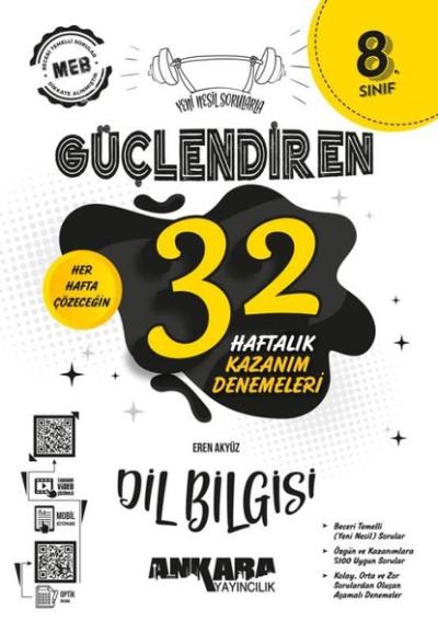 8. Sınıf Güçlendiren 32 Haftalık Dil Bilgisi Kazanım Denemeleri Kolekt