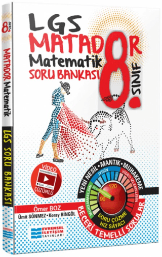 8. Sınıf LGS Matematik Matador Video Çözümlü Soru Bankası Ümit Sönmez