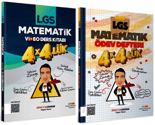 8. Sınıf LGS Matematik 4 4 lük Video Ders Kitabı + Ödev Defteri Kolekt