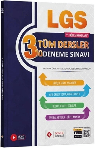 8. Sınıf LGS Tüm Dersler 1. Dönem 3 Deneme Kolektif