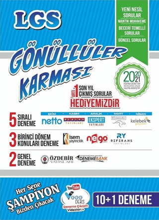 8. Sınıf LGS Gönüllüler Karması 10 + 1 Deneme 2021 Kolektif