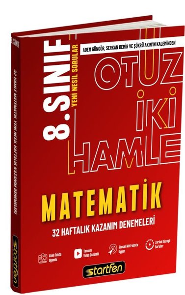 8. Sınıf Matematik 32 Hamle Haftalık Kazanım Denemeleri Kolektif