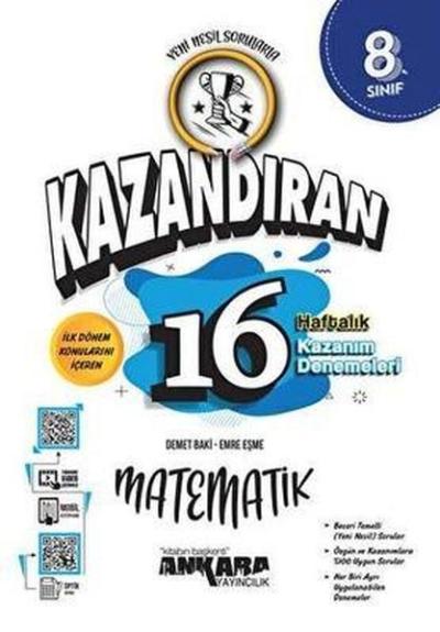 8. Sınıf Matematik Kazandıran 16 Haftalık Kazanım Denemeleri Demet Bak