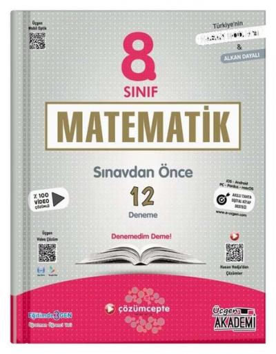 8.Sınıf Matematik Sınavdan Önce 12 Deneme Alkan Dayalı