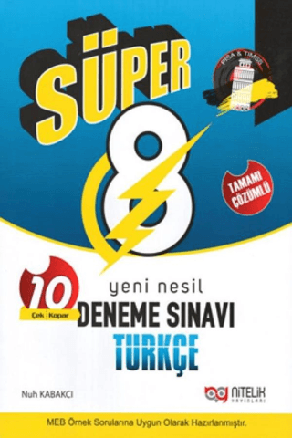 8. Sınıf Türkçe Süper Yeni Nesil Deneme Sınavı Nuh Kabakcı