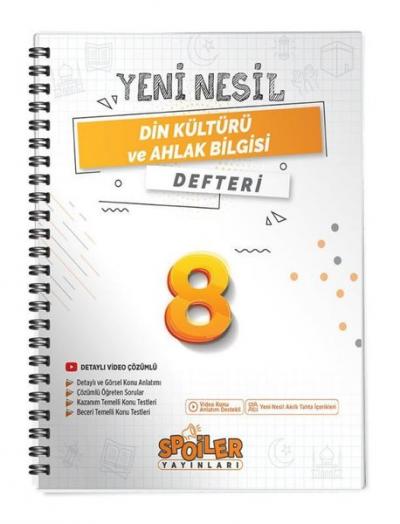 8.Sınıf Yeni Nesil Din Kültürü ve Ahlak Bilgisi Defteri Kolektif