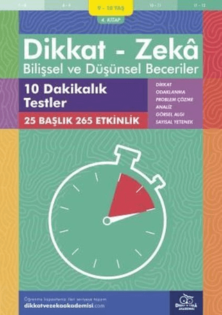 9-10 Yaş Dikkat - Zeka Bilişsel ve Düşünsel Beceriler 4. Kitap - 10 Da