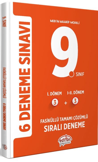 9. Sınıf (3+3) Fasiküllü Tamamı Çözümlü 6 Deneme Sınavı Kolektif