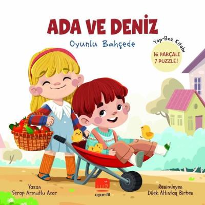 Ada ve Deniz Oyunlu Bahçede - Yapboz Kitabı - 16 Parçalı 7 Puzzle! (Ci