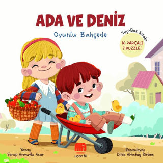 Ada ve Deniz Oyunlu Bahçede - Yapboz Kitabı - 16 Parçalı 7 Puzzle! (Ci