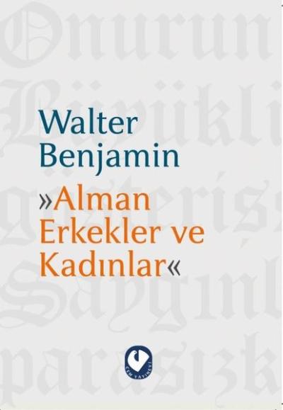 Alman Erkekler ve Kadınlar Walter Benjamin