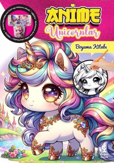 Anime Unicornlar Boyama Kitabı Kolektif