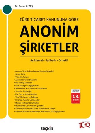 Anonim Şirketler (Ciltli) Soner Altaş