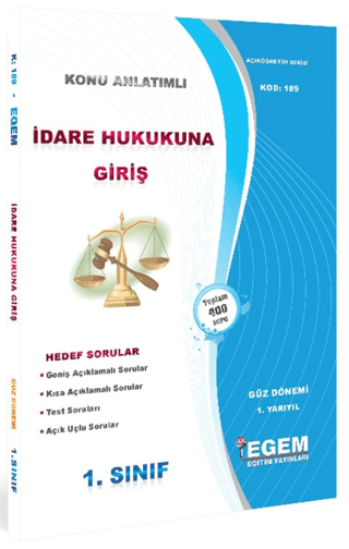 AÖF 1. Sınıf İdare Hukukuna Giriş Güz Dönemi 1. Yarıyıl Tüm Dersler Ko